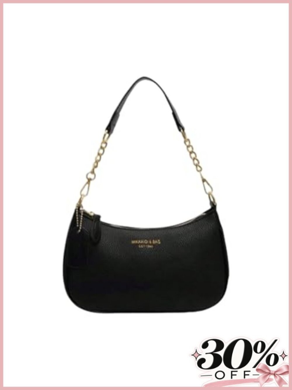 SHENHE PU Leather Gold Chain Hobo Shoulder Handbag Detachable Crossbody Strap